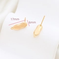 Detailed view of 17mm gold-plated curved earring components for DIY jewelry making - Gold Smooth Irregular Peanut Shape Accessory (26#)