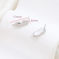 Detailed view of 17mm peanut-shaped gold-plated earring hooks for DIY jewelry making - Silver Glossy Irregular Peanut Style Accessory (27#)