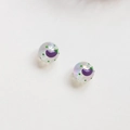 Dettaglio macro di perline traslucide da 16 mm con motivo a melanzana per creazione gioielli - Stile Melanzana Viola a Pois (5#) / 16mm (1 Pezzo)