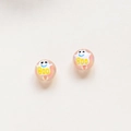 Primo piano di perline traslucide da 16mm con fantasma di Halloween e testo BOO per gioielli - Stile Fantasma Sorridente Bianco (6#) / 16mm (1 Pezzo)