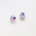 Vista macro di perle traslucide da 16mm con motivi a luna per gioielli fai-da-te - Stile Mezzaluna a Pois Viola Chiaro (10#) / 16mm (1 Pezzo)