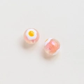 Detail of pink resin beads with gold flakes and fried egg decor for DIY jewelry - Pink Glitter Poached Egg Style (11#)