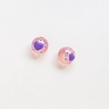 Dettaglio di perline rosa da 16mm con cuori viola e pois blu per creazione gioielli DIY - Stile Cuore Viola a Pois Blu Base Rosa (11#) / 16mm (1 Pezzo)