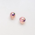 Vista macro di perle di vetro rosa da 16mm con motivo a melanzana per creazioni di gioielli - Stile Melanzana Viola Base Rosa (14#) / 16mm (1 Pezzo)