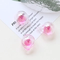 Macro shot of three translucent iridescent pink glass charms for DIY jewelry making - Iridescent Pink (2#)