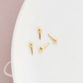 Macro shot of 18K gold plated threaded earring posts for DIY jewelry making - Threaded Earring Post Style 1 (1# K-Gold, 1 Pair) / Gold Color (1# K-Gold, 1 Pair)