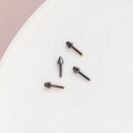 Macro shot of 4 dark gold-plated ghost horn DIY jewelry accessories on white ceramic - Threaded Earring Post Style 3 (3# Gunmetal, 1 Pair) / Black (No. 3 Gunmetal, One Pair)