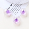 Détails de perles en verre transparent avec cœur violet pour bijoux DIY - Dégradé Violet (5#)