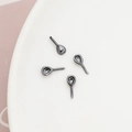 Macro detail of gunmetal water-drop earring bases for DIY jewelry making and beads - Black (Pair of #9 Gunmetal)