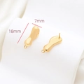 Detailed view of gold-plated baroque stud earring components with dimensions 18x7mm - Gold Minimalist Irregular Oval Bean Style (22#)