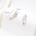 Macro detail of irregular silver earrings connectors with 18mm by 7mm dimensions - Silver Modern Irregular Fluid Oval Style (23#)