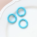 Three sky blue round spring snap hooks for DIY jewelry and keychains on a ceramic plate - 1# Small Round Ring (Single)