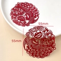 Red 55mm hollow cut phoenix and peony decorative charms for DIY jewelry crafting - Phoenix and Peony Hollow Disc