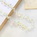 Makroaufnahme von facettierten Glastropfenperlen mit Regenbogen-AB-Beschichtung für Schmuck - 1 Strang (ca. 100 Perlen) / Aurora Regenbogen (1#)