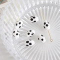Macro detail of oval white ceramic beads with black polka dots on glass tray - White with Black Polka Dots (1#)