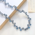 Detailaufnahme tiefblauer Glasschliffperlen mit glitzernder Kristallstruktur für DIY-Schmuck - 1 Strang (ca. 100 Perlen) / Saphirblau (6#)