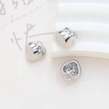 Polierter Herzanhänger in Silber mit Stern-Inlay für DIY-Schmuck und Armbänder - Silberstern-Herz-Stil
