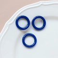 Close-up of three blue round spring snap hooks for DIY jewelry and keychain accessories - 13# Small Round Ring (Single)