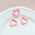Macro detail of three pink heart-shaped metal carabiner clips for DIY keychains - 20# Large Heart (Single)