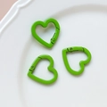 Three green heart-shaped lobster clasps for DIY jewelry and keychains on a tray - 25# Large Heart (Single)