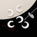 Detail of moon-shaped white shell beads for DIY jewelry with dimensions 12mm x 11mm - Small Size Single Corner Hole
