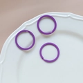 Three purple matte round keyrings in a white porcelain dish for DIY accessories - 38# Large Round Ring (Single)