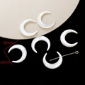 Detailed view of iridescent mother of pearl crescent moon charms and a gold pin set - Single Side Hole