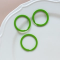 Three green macaron enamel metal keyrings for DIY jewelry on white ceramic tray - 41# Large Round Ring (Single)