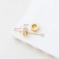 Detail view of 8mm gold-plated spacer bead with star engraving and cubic zirconia inlay - 5# Starry Carved Cylinder Style (ltao709799135830)