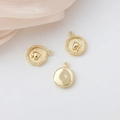 Tre ciondoli a cuore placcati oro 18k con bordo a corda per gioielli fai da te - Stile Picche (3#)