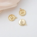 Vista dettagliata di ciondoli a cuore placcati oro 18k con bordi a corda per gioielli - Stile Fiori (4#)