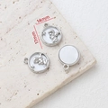 Macro detail of 14mm silver alloy angel relief charms for DIY jewelry making - Round Angel Relief Style (1# Single Price)