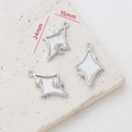 Macro view of 24mm silver alloy star and moon pendant with mother of pearl inlay - Rhombus Star Moon Style (2# Single Price)