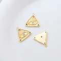 Detail von 14k vergoldeten Evil Eye Dreieck Anhängern mit bunten Zirkonia Steinen - Dreieckiger Sonnenstrahl-Auge-Stil (4#)