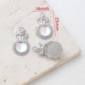 Detailed view of silver angel star charm with opal stone, size 14mm x 25mm for DIY jewelry - Angel Iridescent Stone Style (5# Single Price)