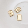Detail of 14k gold plated angel portrait pendant with micro-pave cubic zirconia crystals - Rectangle Portrait Rhinestone Style (2# 18k) / Gold