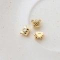 Macro shot of 14k gold-plated hollow cube jewelry charms with heart-shaped zircon stones - Heart Gift Box Style (1#18k) / 1# Gold