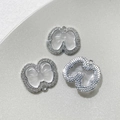 Vue détaillée de pendentifs nœuds argentés avec pierres blanches et strass pavés - Style Nœud Argent Blanc Zirconia (3# Prix Unitaire)