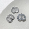 Détails de pendentifs nœuds argentés avec perles et incrustations pour bijoux artisanaux - Style Nœud Argent Blanc Perle Artificielle (4# Prix Unitaire)