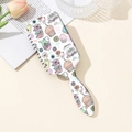 Cartoon printed square paddle hairbrush for girls with a refreshing tea time illustration - Afternoon Tea Illustration Style (QNS3059)