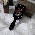 Black square air cushion hairbrush with retro mushroom and starry sky pattern - Square Air Cushion Massage Comb / Black Mushroom Pattern