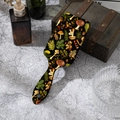 Vintage mushroom print hair brush with air cushion massage bristles on concrete background - Vintage Mushroom Patterns