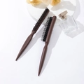 Three-row boar bristle hair brushes with pointed dark red handles for styling and sectioning - Three Row Boar Bristle