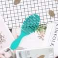 Spazzola traforata blu Tiffany con denti larghi per districare capelli umidi e massaggi - Blu