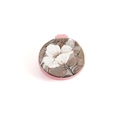 Dettaglio della spazzola tascabile rosa con specchio, design pieghevole e decoro floreale - Stile Floreale Bianco (QDDZDS10)