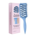 Himmelblaue hohle Z-Haarbürste in rosa Verpackung für professionelles Haarstyling - Himmelblau