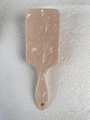 Rectangle hairbrush with marble pattern and air cushion in elegant milk tea color finish - Marble Yellow