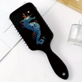 Vintage seahorse print massage air cushion hairbrush with ergonomic handle and hanging hole - Seahorse Print Style (A)