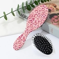 Detail der Haarbürste mit rosa Leopardenmuster und antistatischen Massageborsten - Rosa Leopard (C)