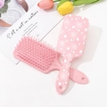 Pink spider web pattern air cushion hairbrushes with soft bristles and tulip decor - Pink Spider Web Print (QNS30979)